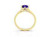 Yellow gold Marquise Cut Tanzanite Solitaire Ring with Flower Prong Setting and Classic Band_39