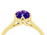 Yellow gold Marquise Cut Tanzanite Solitaire Ring with Flower Prong Setting and Classic Band_40