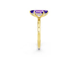 Yellow gold Marquise Cut Tanzanite Solitaire Ring with Thin Band and Four-Prong Setting_14