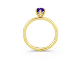 Yellow gold Marquise Cut Tanzanite Solitaire Ring with Thin Band and Four-Prong Setting_15