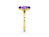Yellow gold Marquise Cut Tanzanite Solitaire Ring with Thin Band and Prong Setting_14