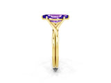 Yellow gold Marquise Cut Tanzanite Solitaire Twist Band Prong Setting Ring_38