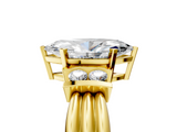 Yellow gold Marquise Cut Three-Stone Channel Set Ring with Bar Prongs_82