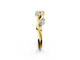 Yellow gold Marquise Cut Twisted Band with Prong Setting_102