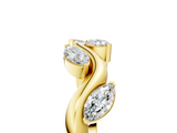 Yellow gold Marquise Cut Twisted Band with Prong Setting_105