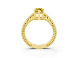Yellow gold Marquise Cut Yellow Sapphire Engagement Ring with Milgrain Channel Set Band and Prong Setting_27