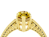 Yellow gold Marquise Cut Yellow Sapphire Engagement Ring with Milgrain Channel Set Band and Prong Setting_28