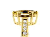Yellow gold Marquise Cut Yellow Sapphire Engagement Ring with Milgrain Channel Set Band and Prong Setting_29