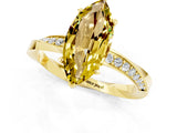Yellow gold Marquise Cut Yellow Sapphire Engagement Ring with Side Stone Accents and Four-Prong Setting_61