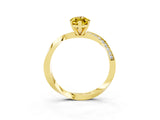 Yellow gold Marquise Cut Yellow Sapphire Engagement Ring with Side Stone Accents and Four-Prong Setting_63