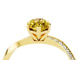 Yellow gold Marquise Cut Yellow Sapphire Engagement Ring with Side Stone Accents and Four-Prong Setting_64