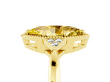 Yellow gold Marquise Cut Yellow Sapphire Halo Ring with Tapered Band and Four-Prong Setting_5