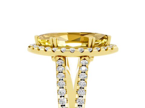 Yellow gold Marquise Cut Yellow Sapphire Halo Split Shank Engagement Ring_17