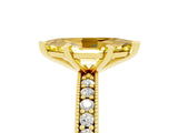 Yellow gold Marquise Cut Yellow Sapphire Milgrain Pavé Engagement Ring with Four-Prong Setting_29