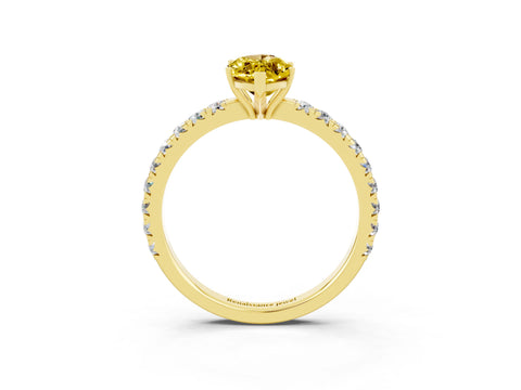 Yellow gold Marquise Cut Yellow Sapphire Pavé Solitaire Engagement Ring with Four-Prong Setting_15