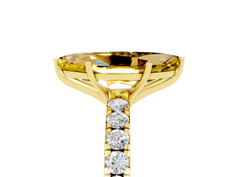 Yellow gold Marquise Cut Yellow Sapphire Pavé Solitaire Engagement Ring with Four-Prong Setting_17