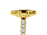 Yellow gold Marquise Cut Yellow Sapphire Pavé Solitaire Ring with Round Band and Prong Setting_17