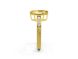 Yellow gold Marquise Cut Yellow Sapphire Ring with Milgrain Pavé Band and Four-Prong Setting_38