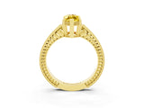 Yellow gold Marquise Cut Yellow Sapphire Ring with Milgrain Pavé Band and Four-Prong Setting_39