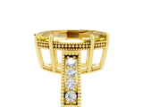 Yellow gold Marquise Cut Yellow Sapphire Ring with Milgrain Pavé Band and Four-Prong Setting_41