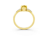 Yellow gold Marquise Cut Yellow Sapphire Ring with Side Stones and Four-Prong Setting_63