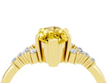 Yellow gold Marquise Cut Yellow Sapphire Ring with Side Stones and Four-Prong Setting_64