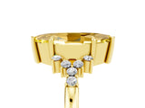 Yellow gold Marquise Cut Yellow Sapphire Ring with Side Stones and Four-Prong Setting_65