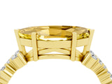 Yellow gold Marquise Cut Yellow Sapphire Scattered Round Accent Ring with Prong Setting_16