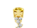 Yellow gold Marquise Cut Yellow Sapphire Scattered Round Accent Ring with Prong Setting_17
