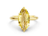 Yellow gold Marquise Cut Yellow Sapphire Solitaire Engagement Ring with Cathedral Setting and Four-Prong Mount_24