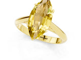 Yellow gold Marquise Cut Yellow Sapphire Solitaire Engagement Ring with Cathedral Setting and Four-Prong Mount_25