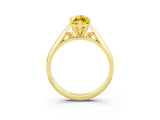 Yellow gold Marquise Cut Yellow Sapphire Solitaire Engagement Ring with Cathedral Setting and Four-Prong Mount_27