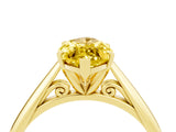 Yellow gold Marquise Cut Yellow Sapphire Solitaire Engagement Ring with Cathedral Setting and Four-Prong Mount_28