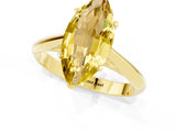 Yellow gold Marquise Cut Yellow Sapphire Solitaire Engagement Ring with Cathedral Setting and Four-Prong Mount_67