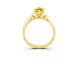 Yellow gold Marquise Cut Yellow Sapphire Solitaire Engagement Ring with Cathedral Setting and Four-Prong Mount_69