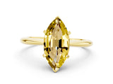 Yellow gold Marquise Cut Yellow Sapphire Solitaire Engagement Ring with Classic Band and Four-Prong Setting_24