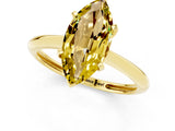 Yellow gold Marquise Cut Yellow Sapphire Solitaire Engagement Ring with Classic Band and Four-Prong Setting_25