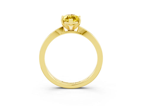 Yellow gold Marquise Cut Yellow Sapphire Solitaire Engagement Ring with Classic Band and Four-Prong Setting_63