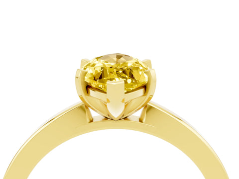 Yellow gold Marquise Cut Yellow Sapphire Solitaire Engagement Ring with Classic Band and Four-Prong Setting_64