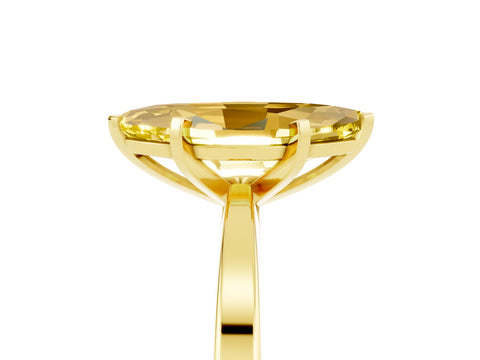 Yellow gold Marquise Cut Yellow Sapphire Solitaire Engagement Ring with Classic Band and Four-Prong Setting_65