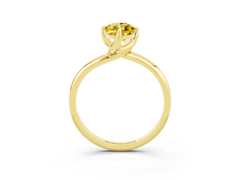 Yellow gold Marquise Cut Yellow Sapphire Solitaire Engagement Ring with Four-Prong Setting and Classic Band_15