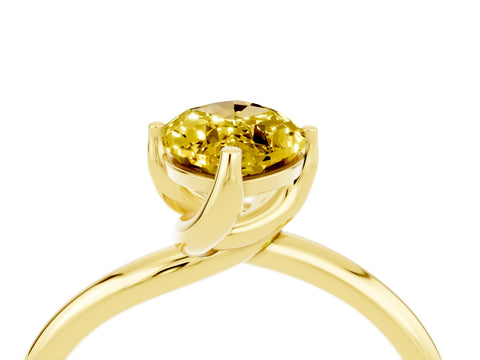 Yellow gold Marquise Cut Yellow Sapphire Solitaire Engagement Ring with Four-Prong Setting and Classic Band_16
