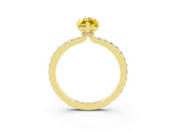 Yellow gold Marquise Cut Yellow Sapphire Solitaire Engagement Ring with Pavé Band and Four-Prong Setting_27