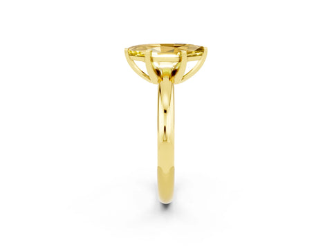 Yellow gold Marquise Cut Yellow Sapphire Solitaire Engagement Ring with Round Band and Four-Prong Setting_26