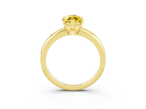 Yellow gold Marquise Cut Yellow Sapphire Solitaire Engagement Ring with Round Band and Four-Prong Setting_27