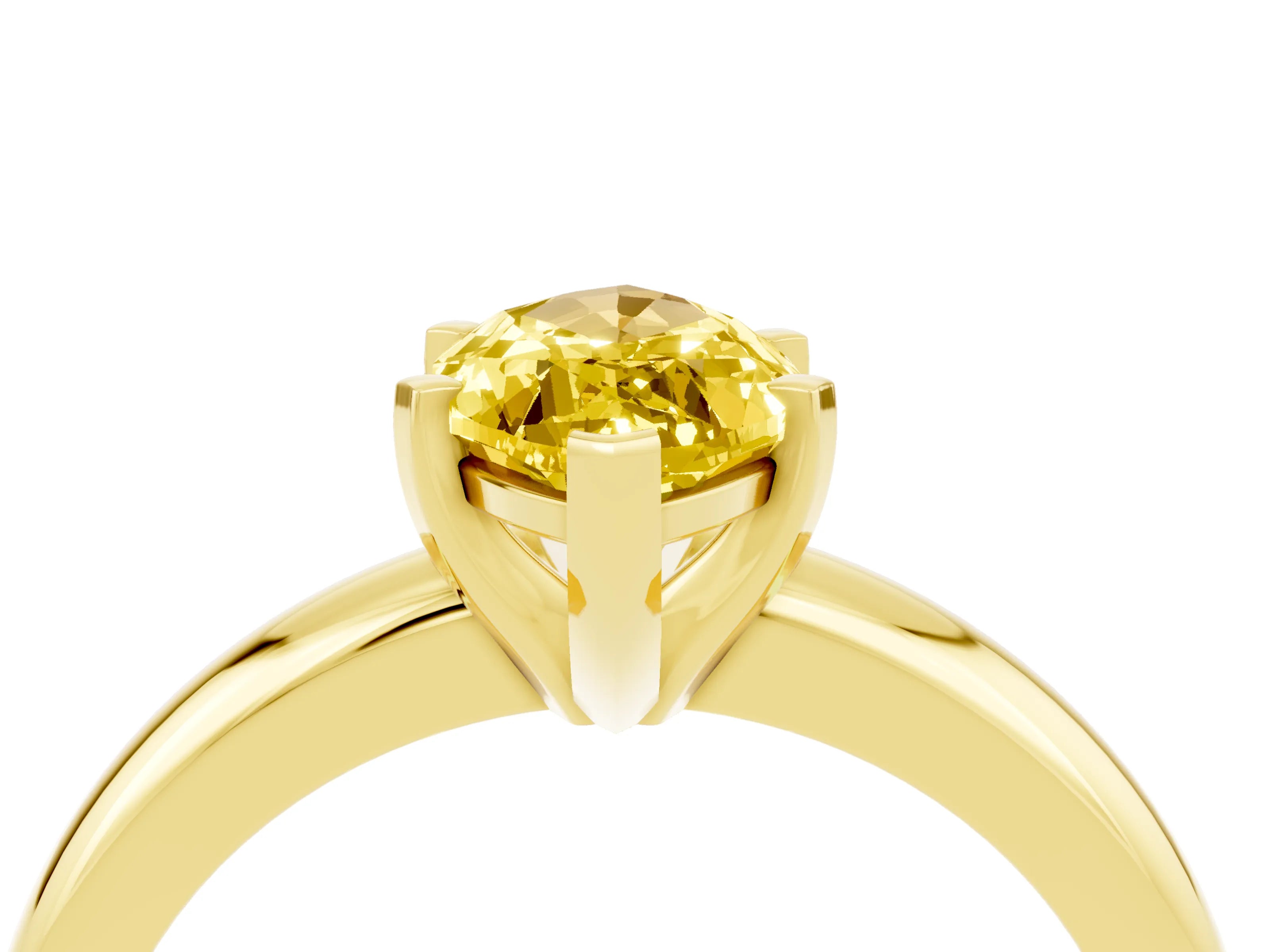 Yellow gold Marquise Cut Yellow Sapphire Solitaire Engagement Ring with Round Band and Four-Prong Setting_28