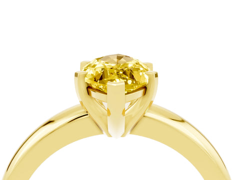 Yellow gold Marquise Cut Yellow Sapphire Solitaire Engagement Ring with Round Band and Four-Prong Setting_28