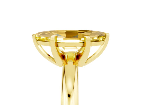 Yellow gold Marquise Cut Yellow Sapphire Solitaire Engagement Ring with Round Band and Four-Prong Setting_29