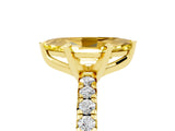 Yellow gold Marquise Cut Yellow Sapphire Solitaire Pavé Engagement Ring with Round Band and Prong Setting_17