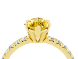 Yellow gold Marquise Cut Yellow Sapphire Solitaire Pavé Engagement Ring with Round Band and Prong Setting_76